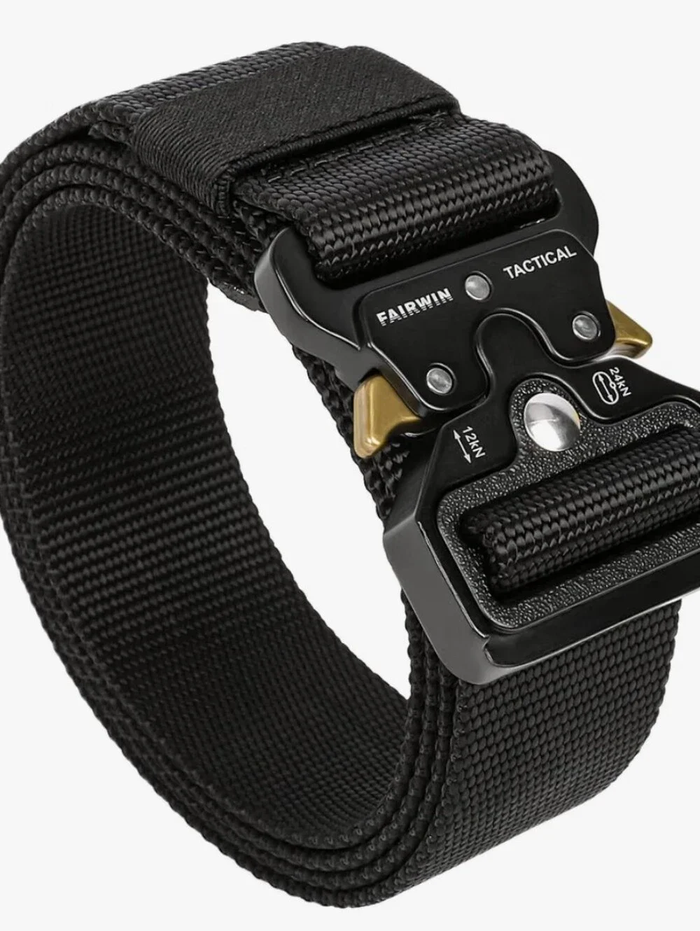 Heavy-Duty Military Tactical Belt - Black & Goldenrod